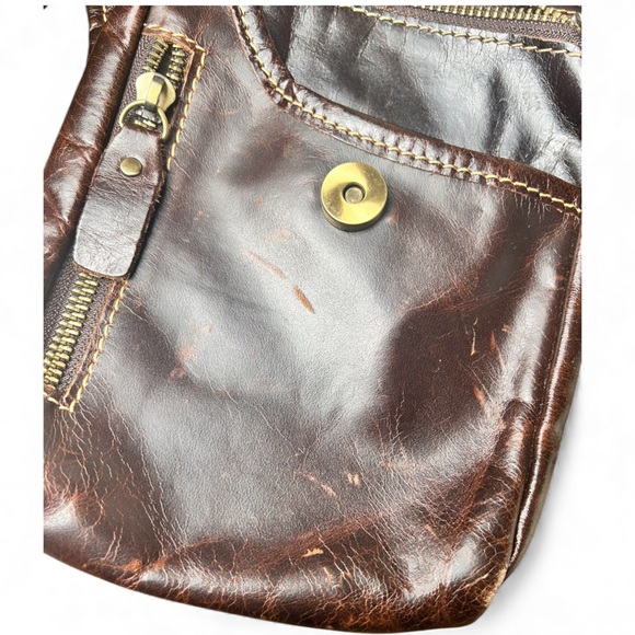 Brown Leather Drop Leg Waist Bag - Picture 4 of 10